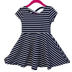 Dreamgirl Navy and White Striped Twirl Dress size 4. Great Condition